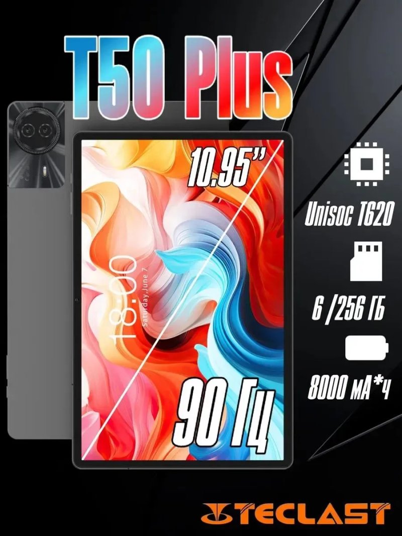 Планшет Teclast T50 Plus з чохлом 11" 6/256Gb 4G 8000mAh Global — фото 2