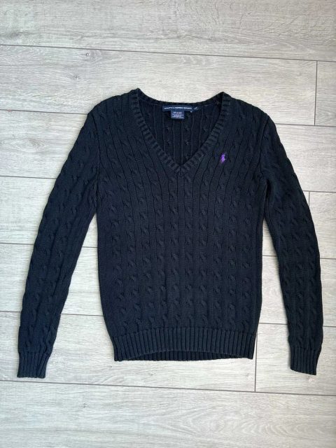 Polo Ralph Lauren Vintage Size S С Розмір Поло Ральф Лорен Жіночий В'язаний Брендовий Светр Свитер Кофта Косичка Світшот Вінтаж Синій Колір Оригінал