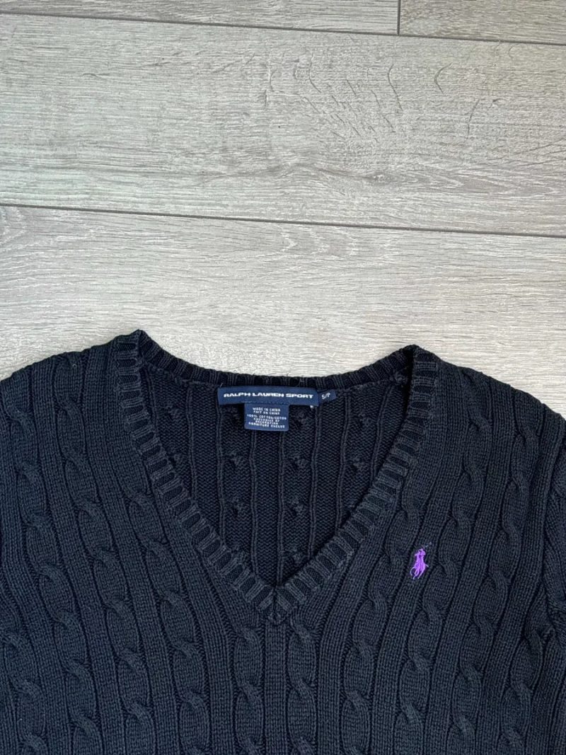 Polo Ralph Lauren Vintage Size S С Розмір Поло Ральф Лорен Жіночий В'язаний Брендовий Светр Свитер Кофта Косичка Світшот Вінтаж Синій Колір Оригінал — фото 3