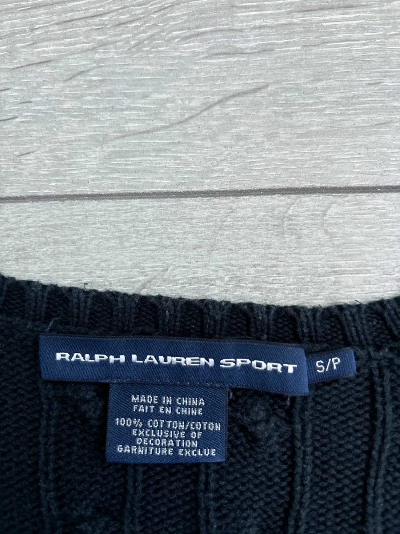Polo Ralph Lauren Vintage Size S С Розмір Поло Ральф Лорен Жіночий В'язаний Брендовий Светр Свитер Кофта Косичка Світшот Вінтаж Синій Колір Оригінал — фото 5
