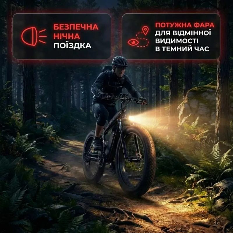 Потужний електровелосипед 1000W 48V 13Ah запас ходу 40км електричний велосипед на акумуляторі в наявності новий гарантія 6міс фетбайк электровелосипед — фото 5