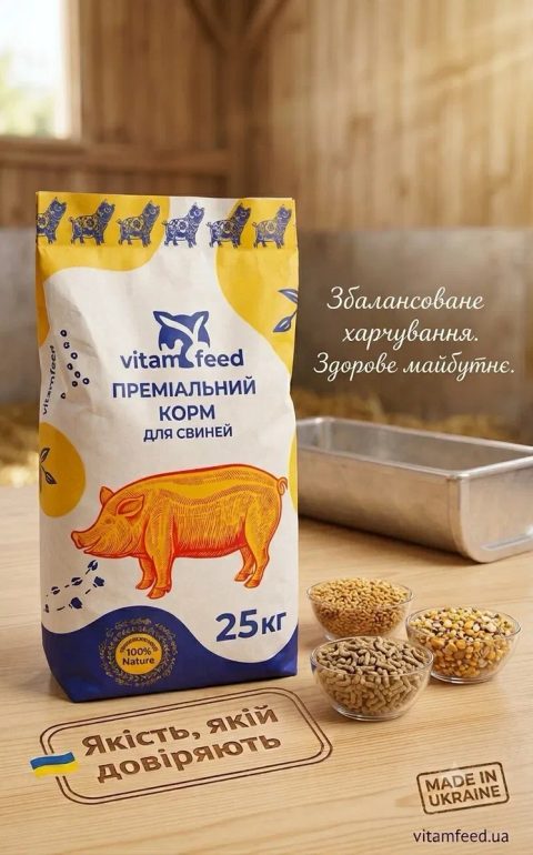 ПРЕМІАЛЬНИЙ Корм Премікс, Бмвд  VitamFeed для поросят, свиней і свиноматок. Якість, якій довіряють!