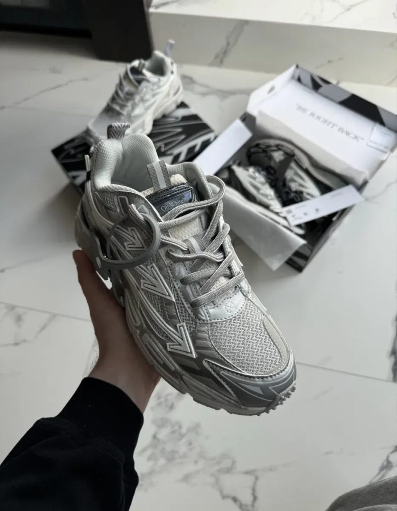 Преміум Якість! Кросівки Off-White Be Right Back Grey White/ Офф-Вайт (сірі) срібло-сірі — фото 3