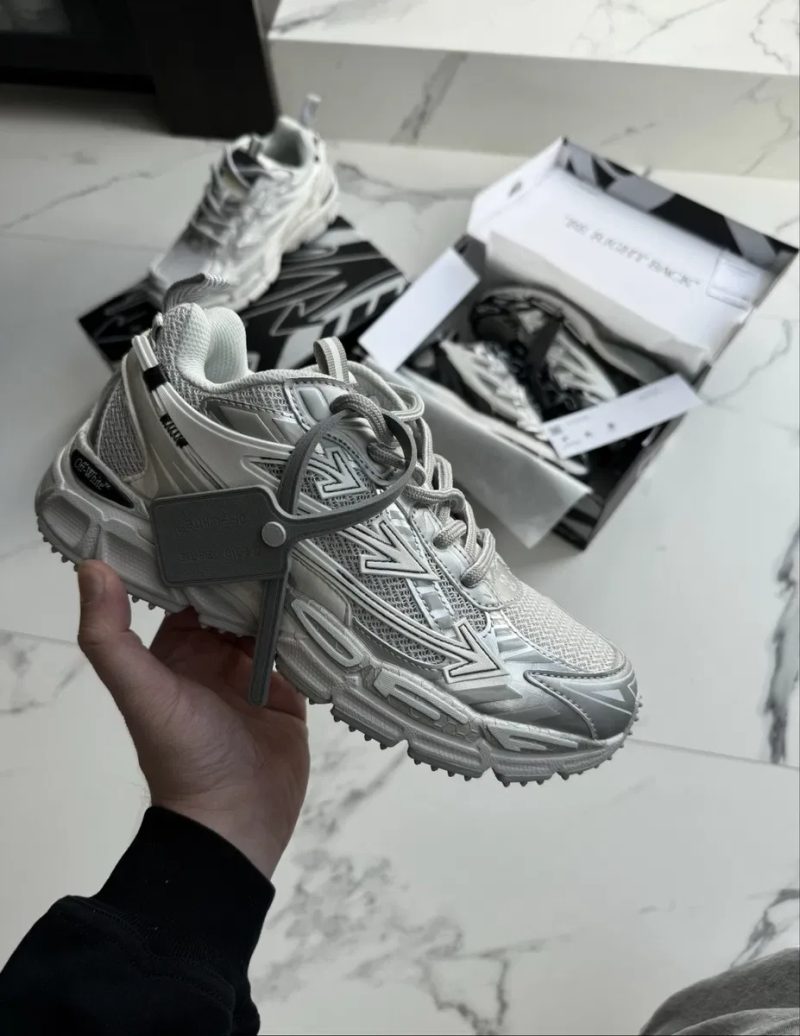 Преміум Якість! Кросівки Off-White Be Right Back Grey White/ Офф-Вайт (сірі) срібло-сірі — фото 6