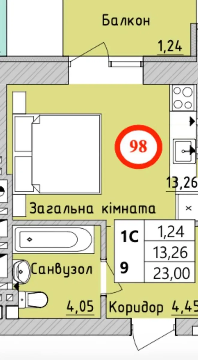 Продам найдешевшу квартиру-студію з балконом|Програми розглядаються| — фото 8