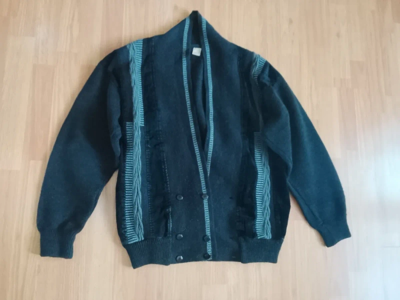 Вінтажний светр / кардиган в стилі 90-х (Coogi style) оверсайз — фото 2