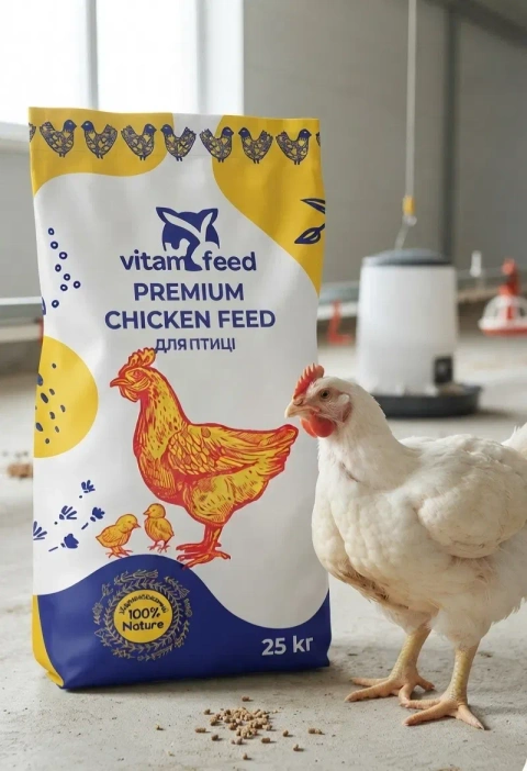 Професійний БМВД VitamFeed 35-25-15% для бройлерів! Старт-Гровер-Фініш, мішок 25 кг