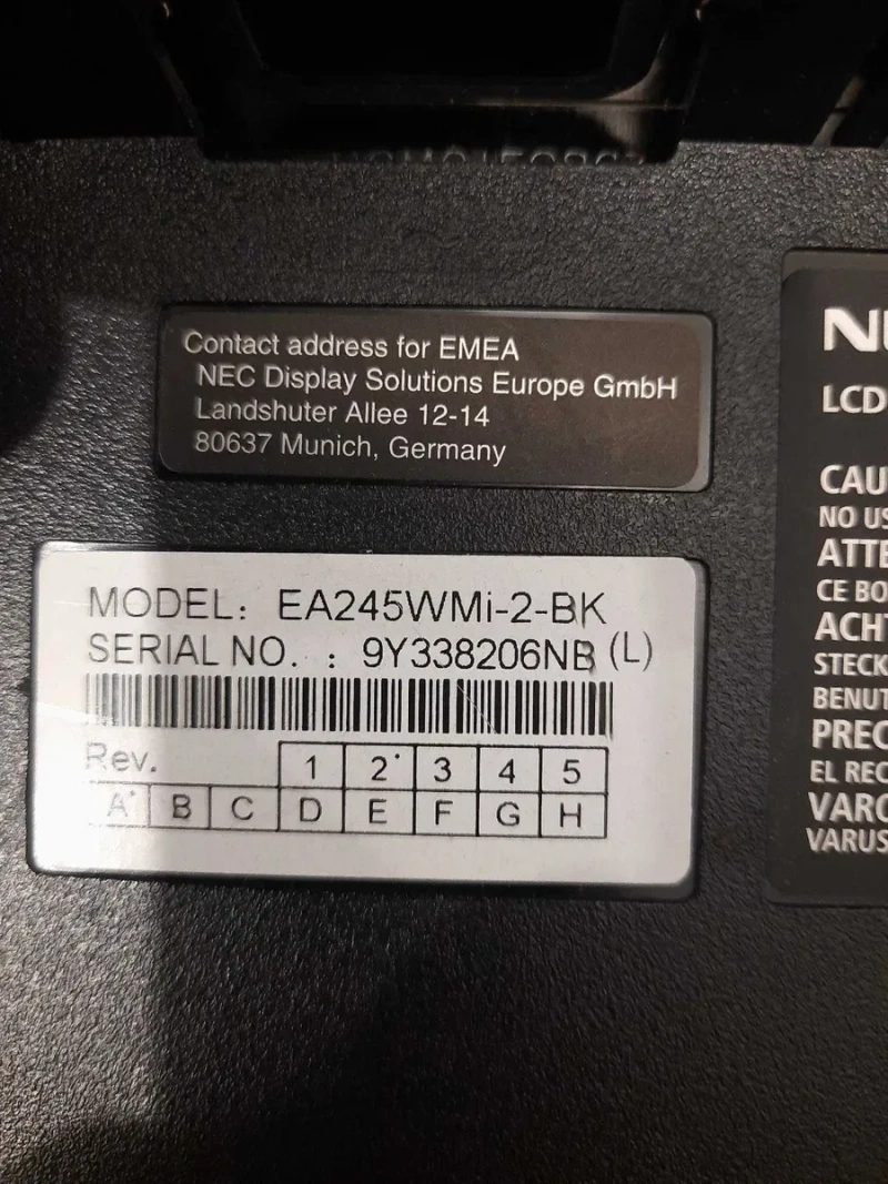 Професійний монітор NEC EA245WMi-2-BK IPS 1920 x 1200  16:10  75гц безрамковий 2020-22рік — фото 5