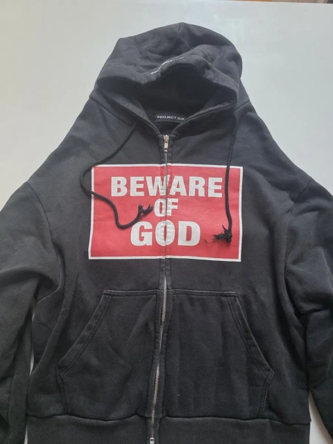 Project gr zip hoodie beware of god ( fit like m) legit майже як нова