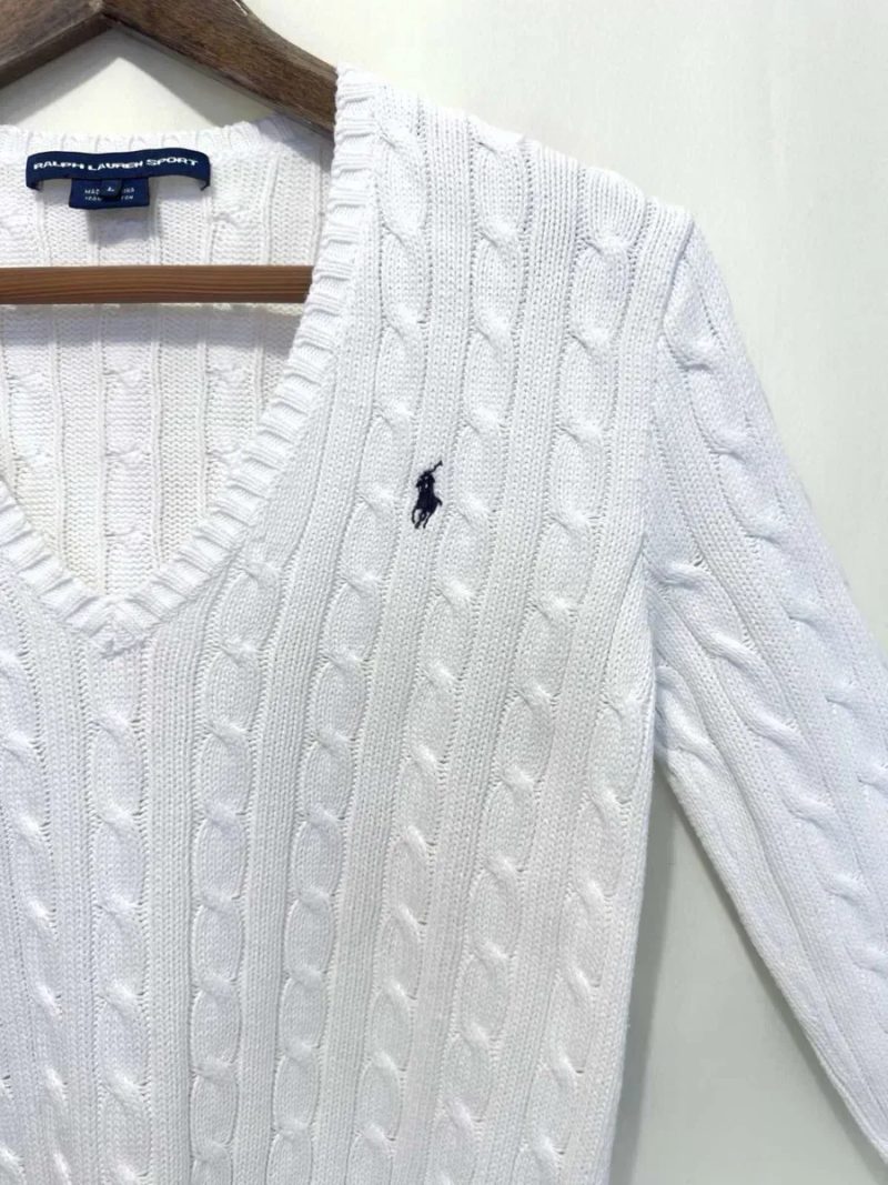 Ralph Lauren Sport жіночий Бавовняний пуловер у класичному білому кольорі. L — фото 3