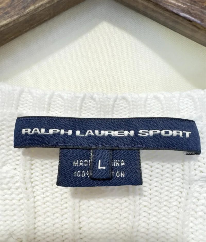 Ralph Lauren Sport жіночий Бавовняний пуловер у класичному білому кольорі. L — фото 6
