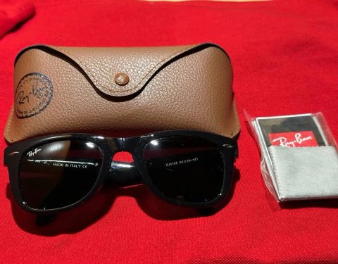 Ray Ban ОРИГИНАЛ Wayfarer Folding складные ZJ4105 Очки рей бен Рэй Бен Вэйфарер окуляри сонцезахисні чёрные солнцезащитные