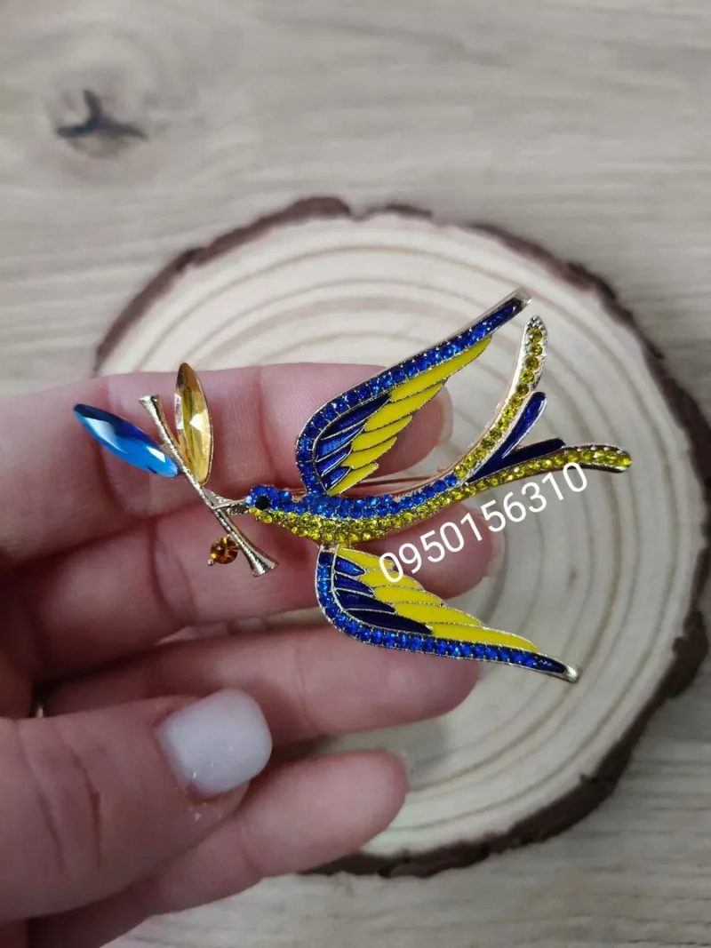 Розкішні брошки колоски/пташки/Брошь птица/брошка патріотична/Подарок — фото 3