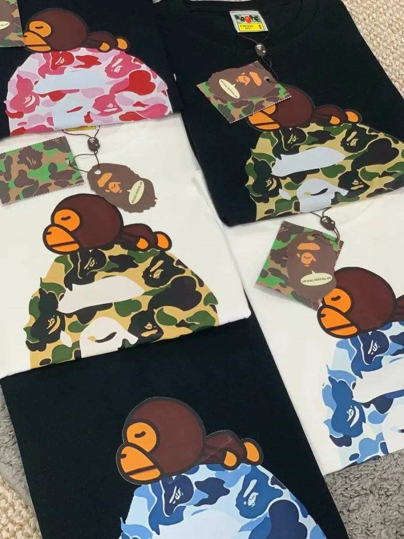 ‼️РОЗПРОДАЖ‼️ Футболка Bape | Біла, синя, біла-рожева, чорна, синя | Розміри M, L, XL, XXL, XXXL — фото 2