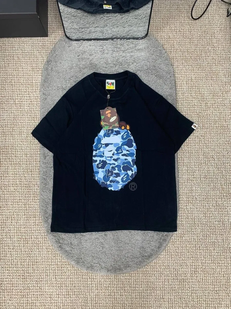 ‼️РОЗПРОДАЖ‼️ Футболка Bape | Біла, синя, біла-рожева, чорна, синя | Розміри M, L, XL, XXL, XXXL — фото 4
