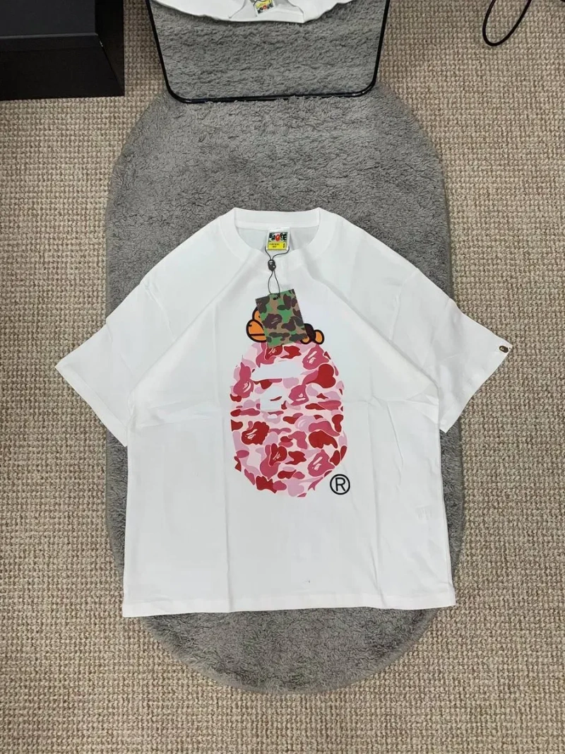 ‼️РОЗПРОДАЖ‼️ Футболка Bape | Біла, синя, біла-рожева, чорна, синя | Розміри M, L, XL, XXL, XXXL — фото 5