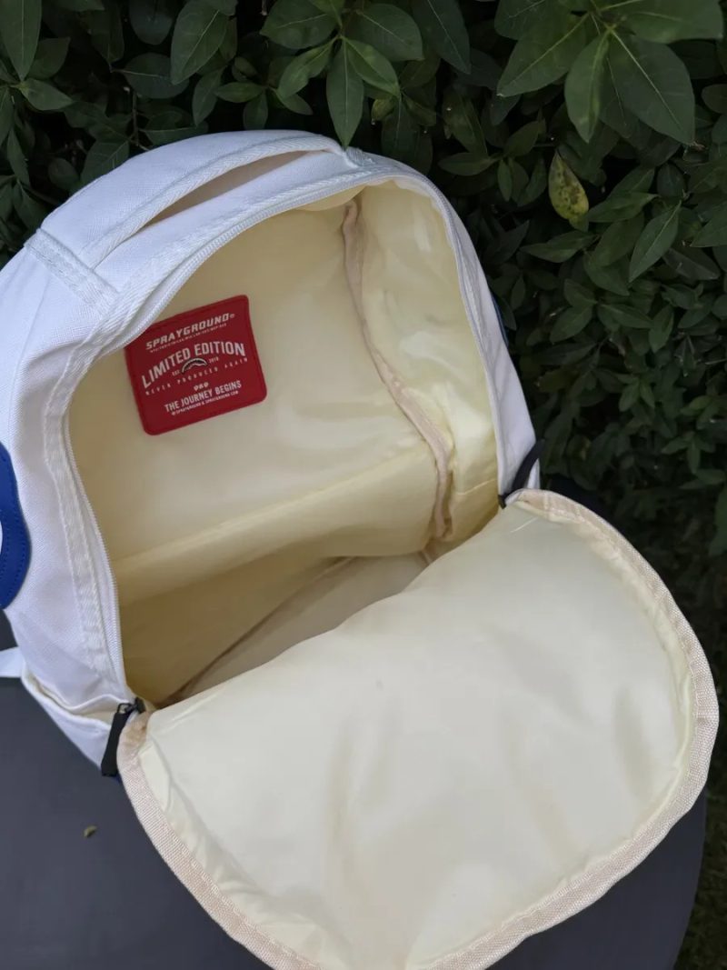 Рюкзак SprayGround белый мужской рюкзак Спрейграунд кожаный спортивный школьный портфель Спрей | Рюкзак шкіряний SprayGround чоловічий білий Спрей — фото 5
