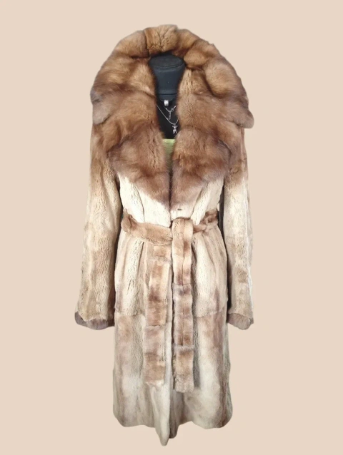 Saga furs. Дл 105см. Норковая шуба с соболем. Натуральная шуба