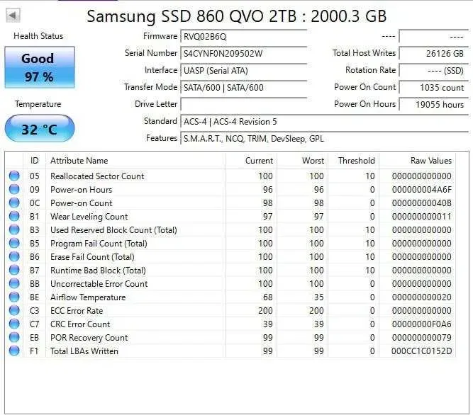 Samsung 860 Qvo 2 tb 2000 gb гигабайт 97/98% жизни идеал гарантия 2.5 формата ссд ssd диск для настольных пк и ноутбуков — фото 8