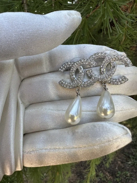 Сережки Chanel,Silver Tone,вінтаж.