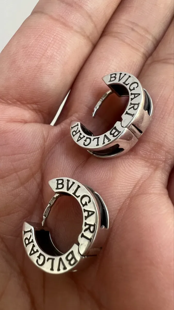 Серьги белое золото 585 оникс Bvlgari вес 7,35 — фото 3