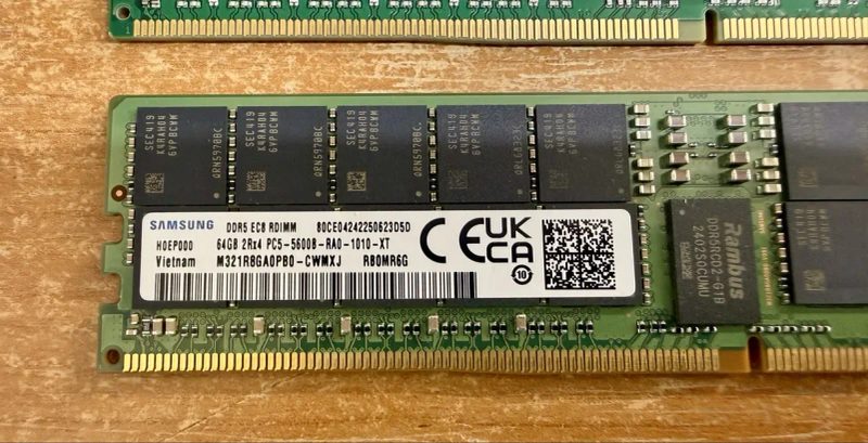 Серверна пам'ять DDR5 64Gb 2Rx4 PC5-5600B ECC REG 5600Mhz — фото 2