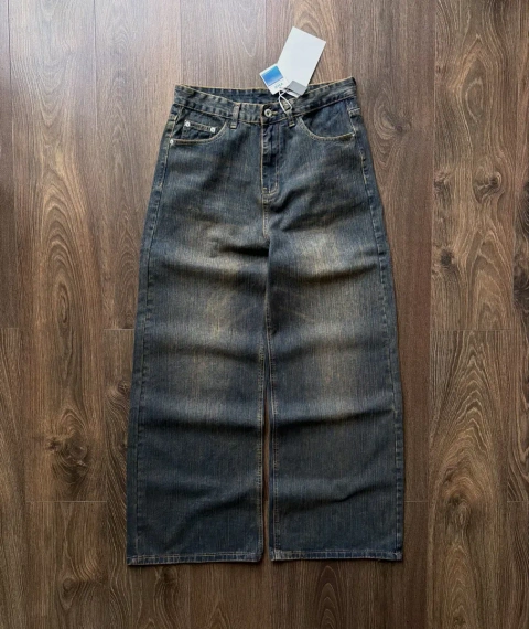 Широкі Джинси Jaded London Type Vintage Вінтажні Washed Вошед Штани Джинсові Baggy Темно сині Wide Leg Skater Y2K SK8 Racer Беггі Баггі Широкого крою