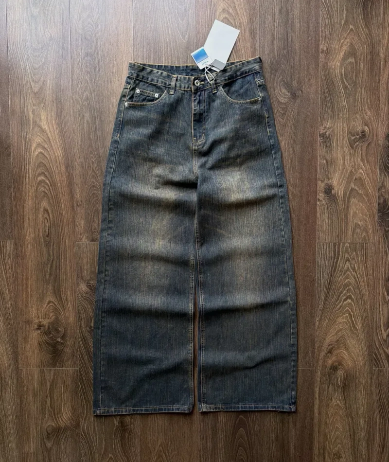 Широкі Джинси Jaded London Type Vintage Вінтажні Washed Вошед Штани Джинсові Baggy Темно сині Wide Leg Skater Y2K SK8 Racer Беггі Баггі Широкого крою