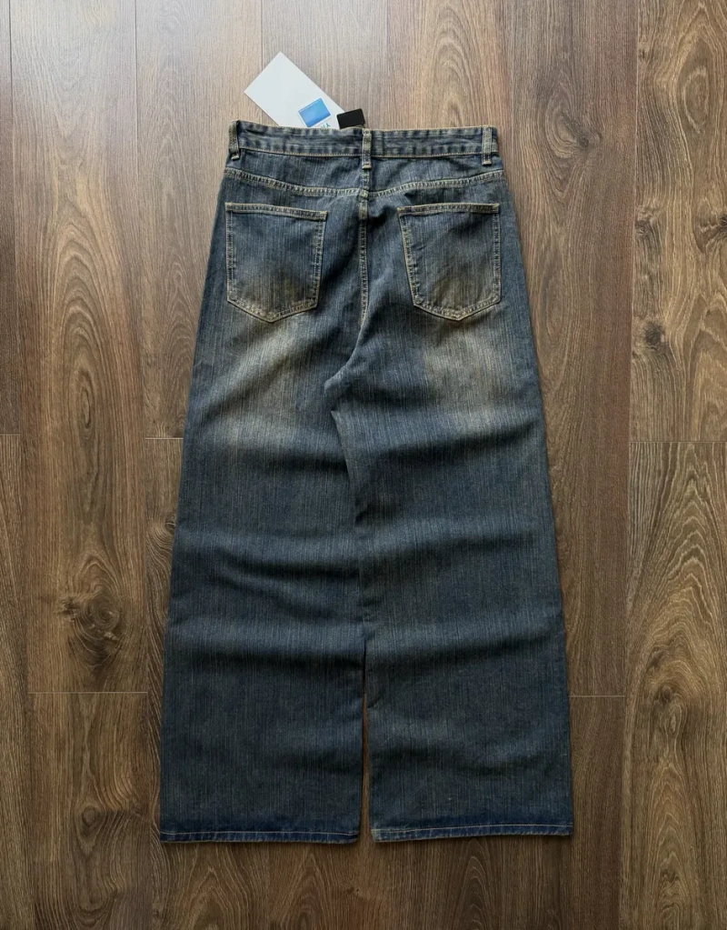 Широкі Джинси Jaded London Type Vintage Вінтажні Washed Вошед Штани Джинсові Baggy Темно сині Wide Leg Skater Y2K SK8 Racer Беггі Баггі Широкого крою — фото 4