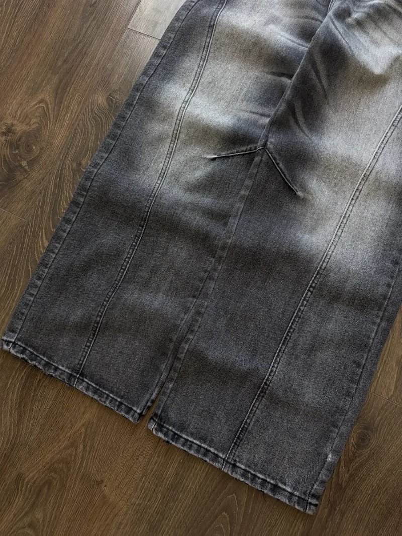 Широкі Джинси Jaded London Type Washed Буткат Bootcut Штани Джинсові Baggy Сірі Чорні Темні Wide Leg Skater Y2K SK8 Racer Беггі Баггі Широкого крою — фото 3