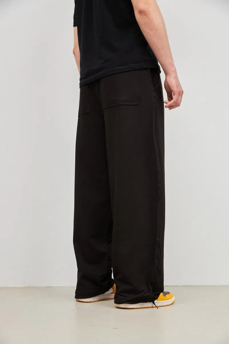 Широкі котонові спортивки BAGGY SWEATPANTS m I xl для залу на утяжках для спортзала черные серые спортивки 100% котон бегги фит gymshark golds gym — фото 7