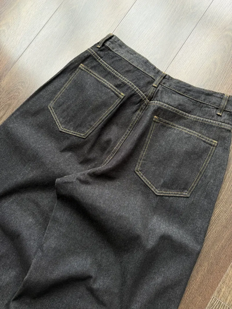 Широкі Шорти Джинсові Washed Old Raw Denim Baggy Темні Jaded London Чорні Skater Y2K SK8 Wide ERD Type Flared Фларед Довгі Модні Молодіжні Racer — фото 4