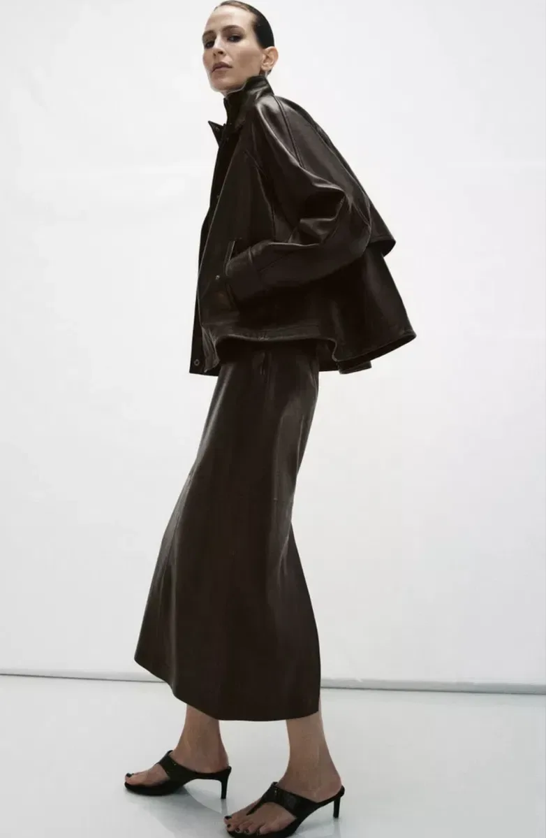 Шкіряна куртка Zara — фото 3