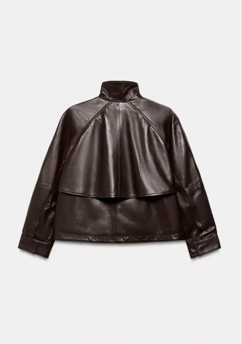Шкіряна куртка Zara — фото 6
