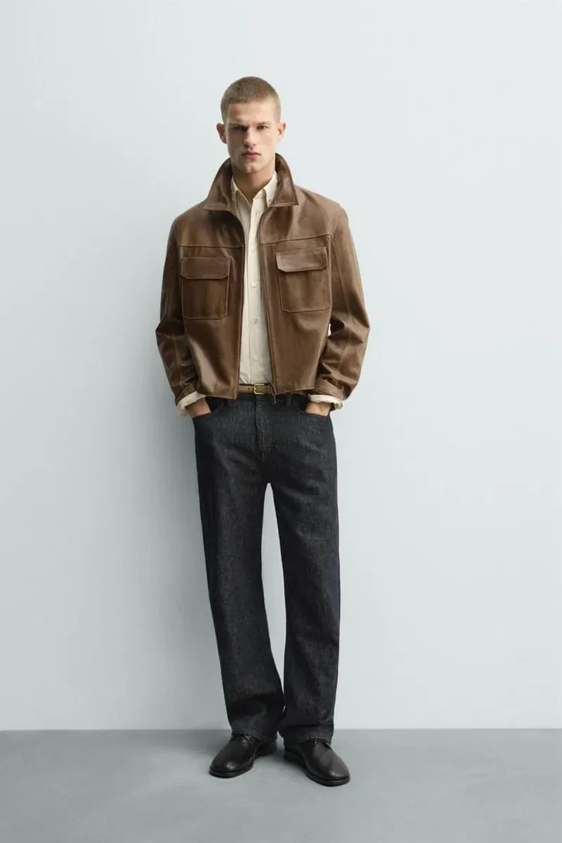 Шкіряна куртка Zara розмір S — фото 2