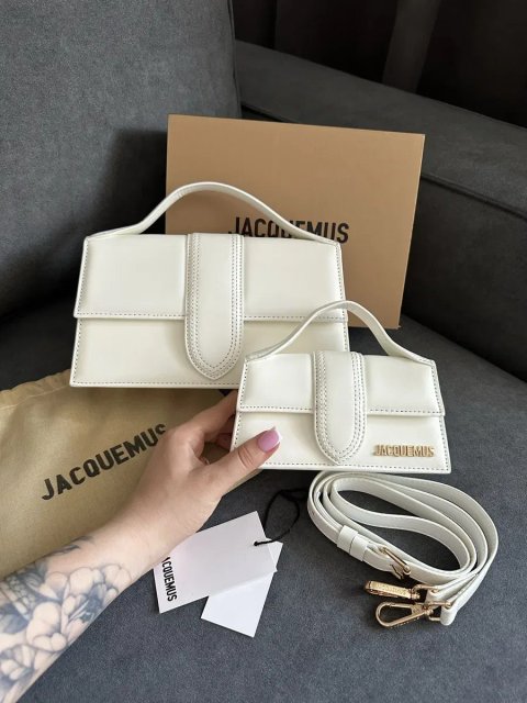 Шкіряна Сумка JACQUEMUS LE GRAND BAMBINO, жакмю, жакмюс білий