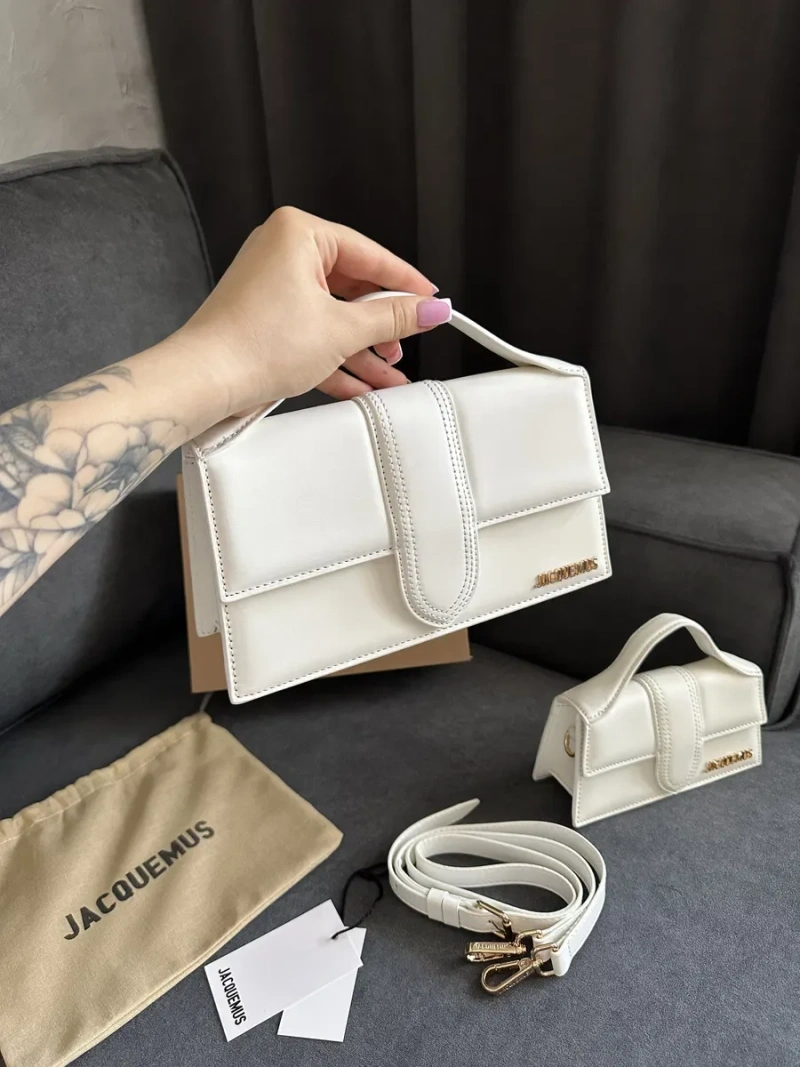 Шкіряна Сумка JACQUEMUS LE GRAND BAMBINO, жакмю, жакмюс білий — фото 6