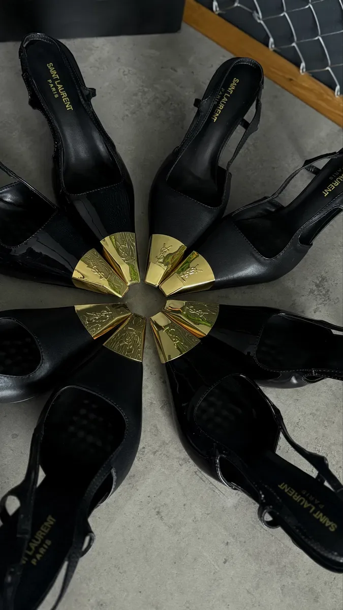 Шкіряні туфлі / слінгбеки / лодочки Saint Laurent — фото 6