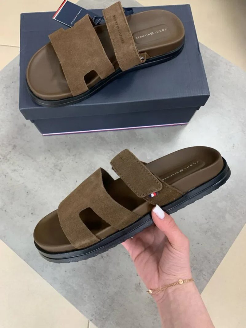 Шльопанці чоловічі Tommy Hilfiger шкіряні, оригінал — фото 2