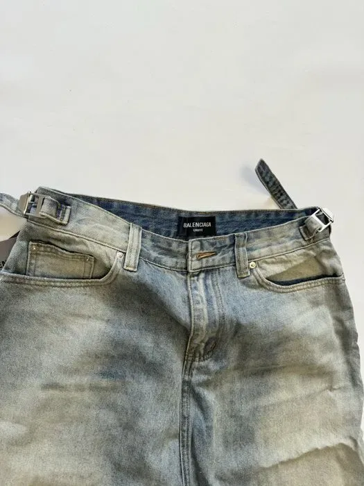 шорты Balenciaga washed blue destress shorts M L — фото 2
