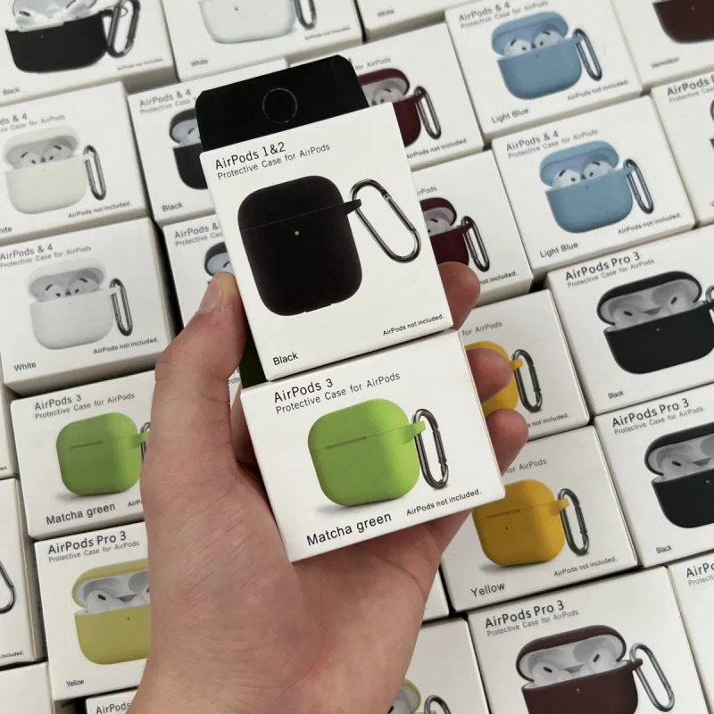 СИЛІКОНОВИЙ ЧОХОЛ для AirPods 1/2/3/4 / PRO | Soft-touch силікон + Карабін | ВЕЛИКА НАЯВНІСТЬ КОЛЬОРІВ | ПРЕМІУМ ЯКІСТЬ | НОВІ !!! — фото 4