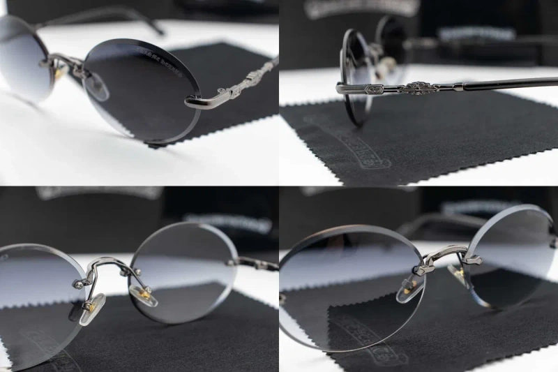 Сонцезахисні окуляри Chrome Hearts NEW 2026 | UV400 | безоправні | овальна лінза | футляр в комплекті | металева оправа — фото 8