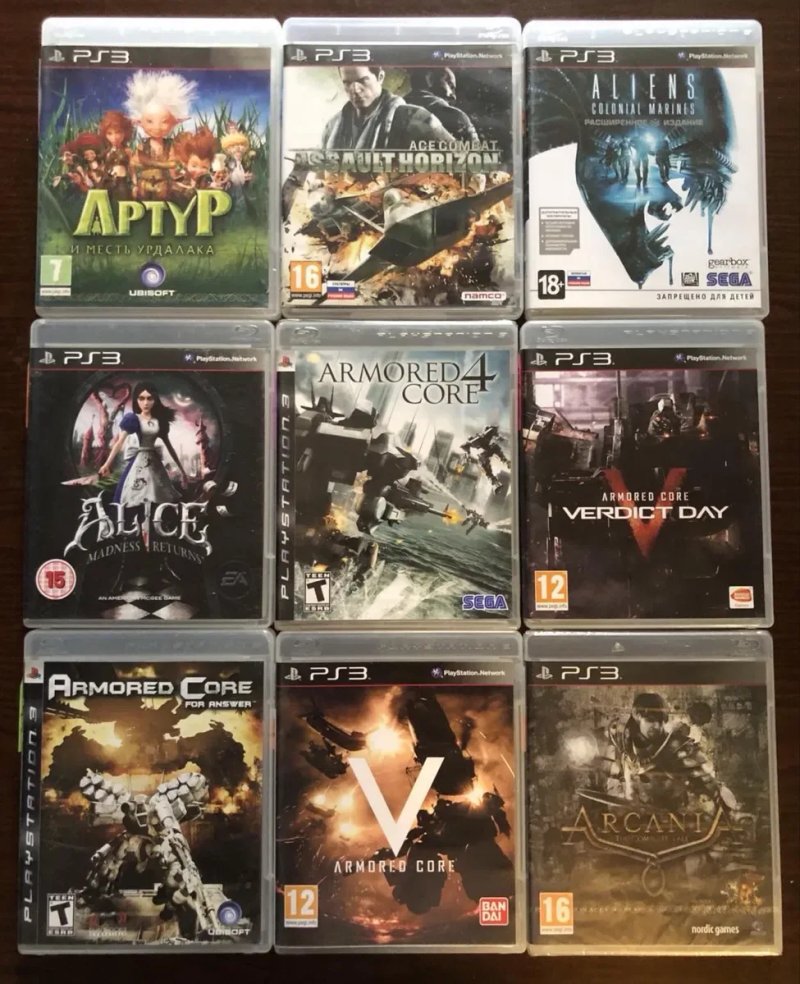 Sony PlayStation 3: Armored Core, Alone in the Dark Inferno, Assassins Creed Черный Флаг, Изгой, Братство Крови Afro Samurai, Alice Madness Returns