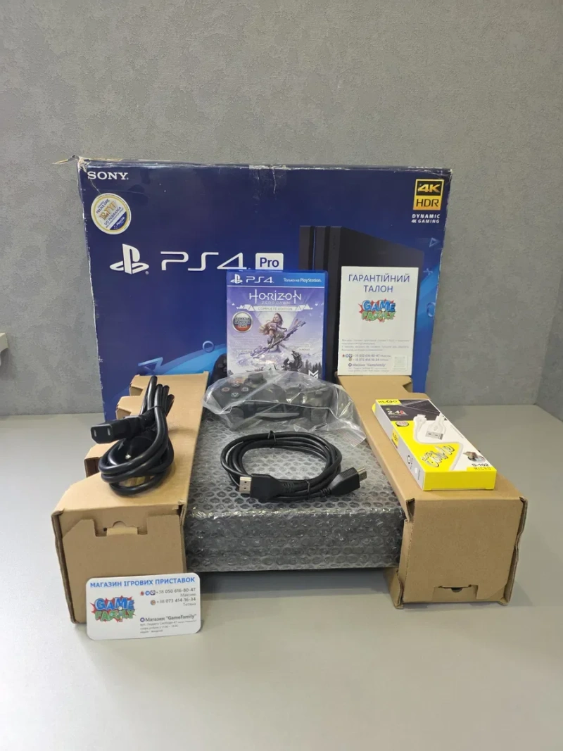 Sony Playstation 4 Pro Ps4 Ps CUH7108B 2 Ревізія Магазин 12 Місяців Гарантія HDD 1TB 1024GB + Horizon Zero Dawn Complete Edition — фото 2