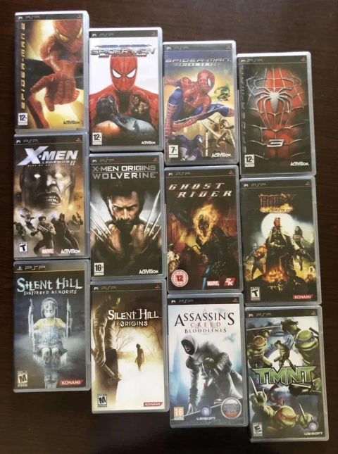 Sony PSP: Buzz Сокровища Нации Need for Speed Эрагон Metal Gear Solid God of War Призрак Спарты, Silent Hill Harry Potter, GTA Spider-Man Крэш