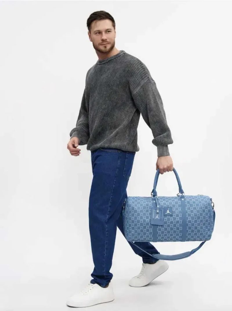 Спортивна сумка через плече Jordan Duffle Monogram Джинсова. — фото 3