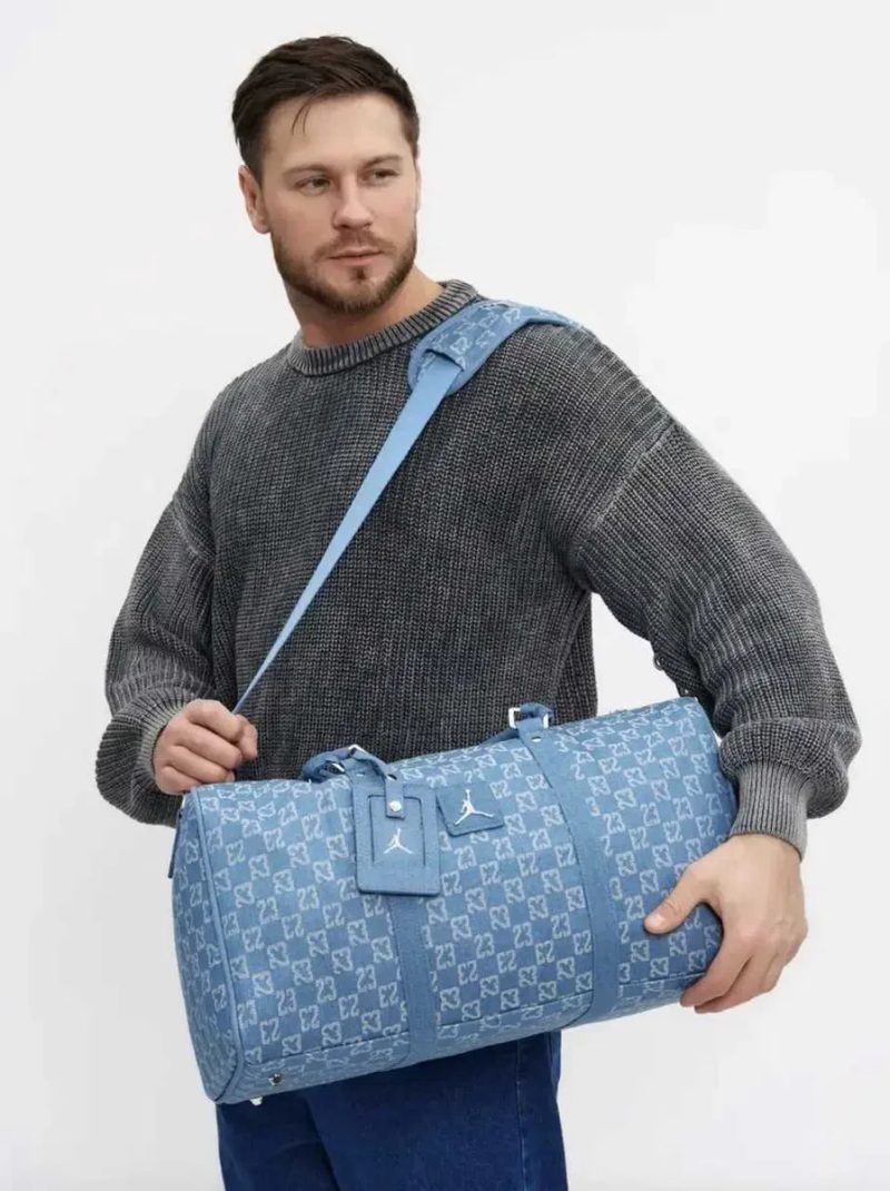 Спортивна сумка через плече Jordan Duffle Monogram Джинсова. — фото 5