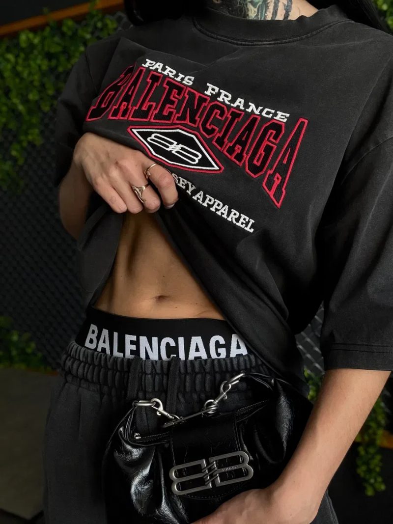 Спортивні штани Balenciaga чорні оверсайз — фото 5