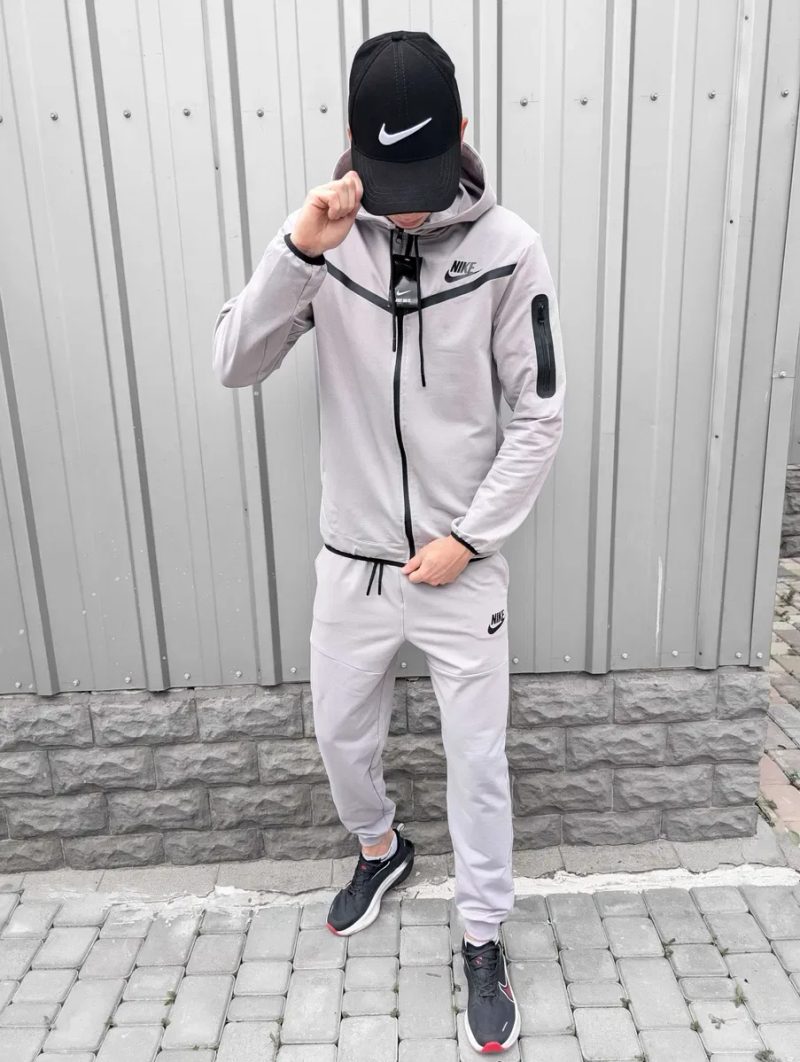 Спортивный костюм мужской Nike Tech на молнии осенний весенний найк худи штаны — фото 7