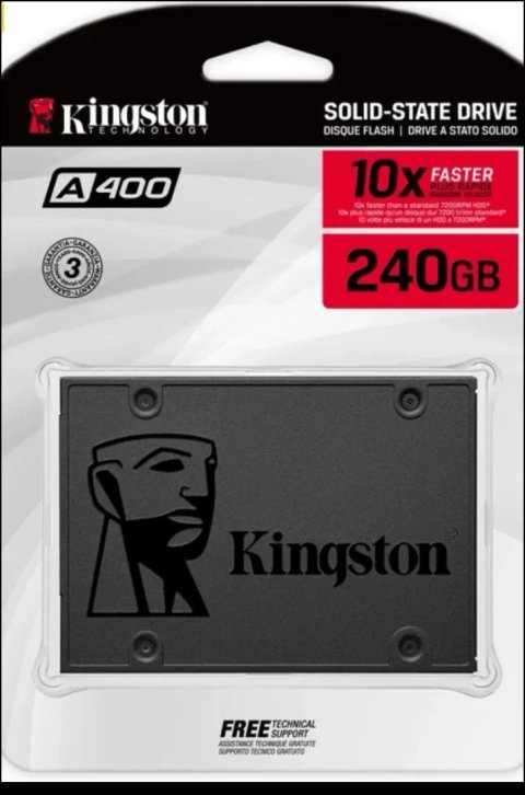 SSD диск Kingston SSDNow A400 240GB 2.5" SATAIII 3D TLC (SA400S37/240G) новий в наявності